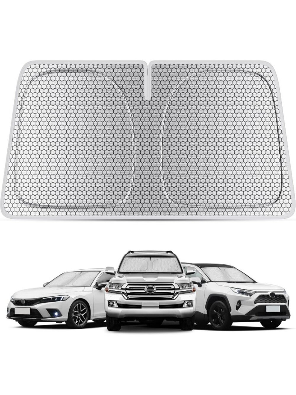 Foldable Graphene Car Windshield Sun Shade 59"x30" - UV Protection & Heat